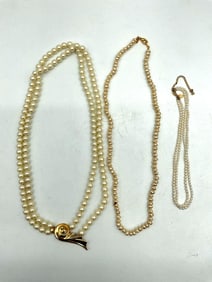 Group of Vintage Costume Jewelry and Pearl Necklaces