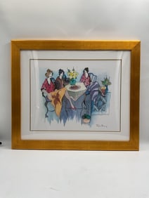"Blissful Moments" by Itzchak Tarkay (Israel, b.1935-2012) Seriolithograph