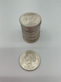 1968 Mexico 25 Pesos Olympic Silver Coin Lot of 28