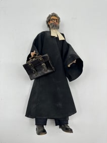 Vintage Lawyer Figurine in Robes with Briefcase