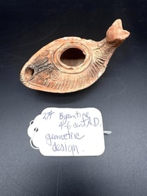 Byzantine Oil Lamp with Geometric Design - Box 2 - 274