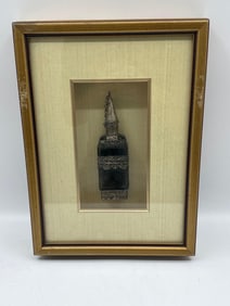 Framed Antique Silver and Glass Snuff Bottle