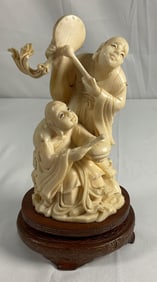 Carved Asian Musicians Figurine