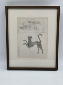 RARE Study for "La gran caceria" by Leonora Carrington
