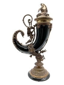 Vintage Castilian Porcelain & Bronze Centerpiece