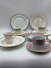 Assorted Mismatched Fine China Cups, Saucers, and Plates