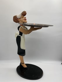 Whimsical Maid Butler Tray Stand