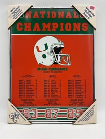 1987 Miami Hurricanes National Champions Plaque