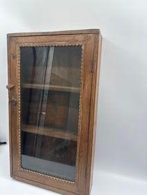 Rustic Wooden Wall Cabinet with Glass Door