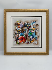 "Musicians on Holiday" by David Schluss (Israeli/American, b.1943) Serigraph