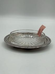 Glass Coaster with Sterling Silver Rim