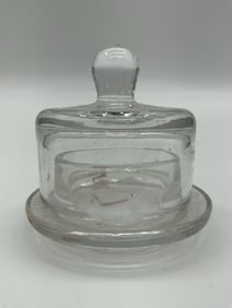 Small Clear Glass Butter Dish with Lid