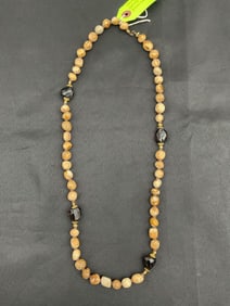 Jasper and Smoky Quartz Necklace with Bronze Beading