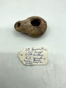 Samaritan Oil Lamp with Geometric Motifs - Box 2 - 249