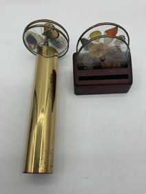 Vintage Brass Kaleidoscope and Butterfly Display