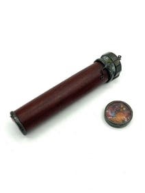 Antique Wooden and Metal Spyglass / Telescope