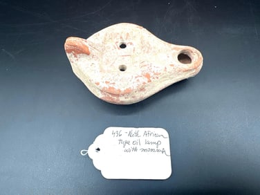 North African Type Oil Lamp with Menorah Design - Box 2 - 436