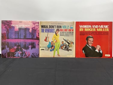 Lot of 3 Vintage Vinyl Records – Donovan, The Ventures, Roger Miller
