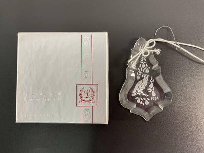 1984 Lenox Crystal Christmas Ornament: Partridge in a pear tree ornament  Medium: Crystal