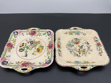 Pair of English Ironstone Floral Serving Dishes – Mason’s & Unknown Maker