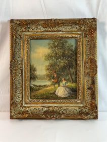 Antique Oil on Canvas Painting by Louis Lambert