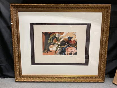 "Le Baise Main" by Salvador Dali (Spain, 1904-1989): Description:   Artist Name: Salvador Dali  Medium: Color lithograph, Engraving &#43; Mixed Media on heavy rag paper  Year: 1971  Signature:
