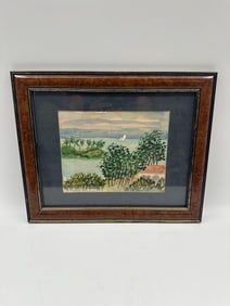 Coastal Landscape Scene by Elizabeth Osborne (American, b.1936) Watercolor