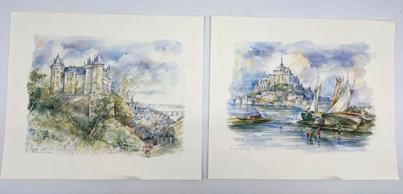 2 Le Mont St Michel, Marée Haute Signed Legai