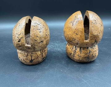 Hand-Carved Coconut Shell Clappers