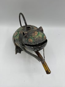Metal Frog Sculpture