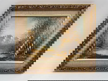 Mountain Reflections by Abe Weiner Oil on Canvas