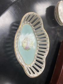 Schnarzenhammer Hand-Painted Reticulated Porcelain Dish
