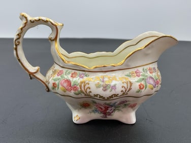 Vintage Floral Porcelain Gravy Boat - Dresden