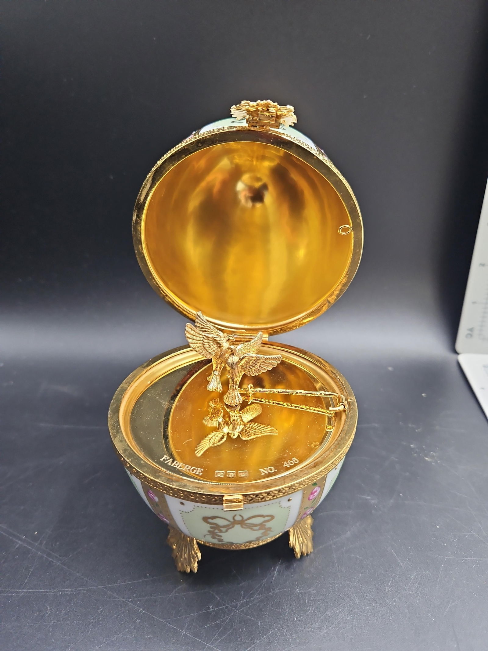 "Love Birds" Faberge Limoges Jeweled Egg (1 of 6)
