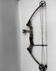 Camo Compound Bow with Fiber Optic Sight by Genesis