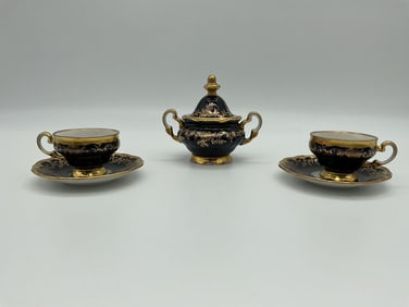 Cobalt and Gold Tea Set by Weimer Porzellan Katharina