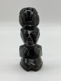 Small Carved Obsidian or Onyx Tribal Figurine