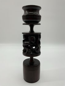 African Hand-Carved Wooden Figural Chalice