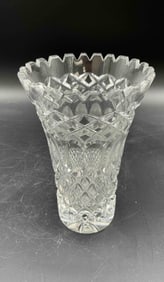 Scalloped Edge Cut Crystal Vase