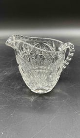 Pressed Glass Creamer with Starburst Pattern
