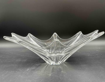 Freeform Mid-Century Modern Crystal Centerpiece Bowl
