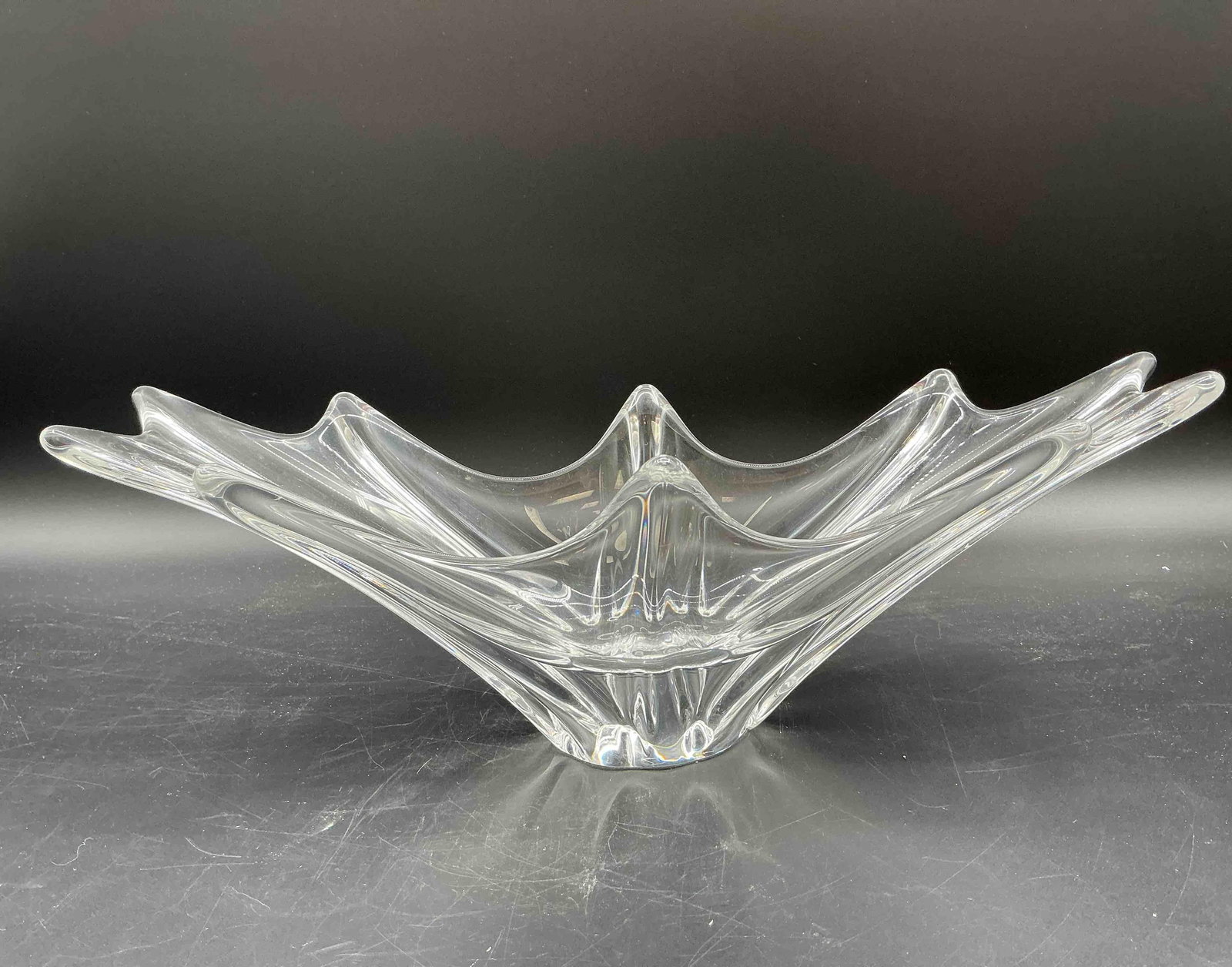 Freeform Mid-Century Modern Crystal Centerpiece Bowl (1 of 6)