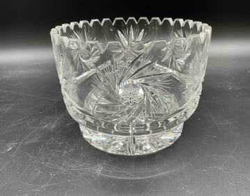 Sawtooth Rim Cut Crystal Bowl