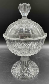 Cut Crystal Covered Compote on Pedestal