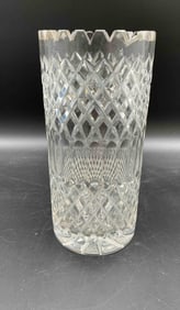 Cut Crystal Vase with Zigzag Rim