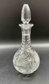 Etched and Cut Crystal Wine Decanter