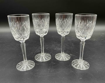 Set of 6 Small Cut Crystal Cordial Glasses