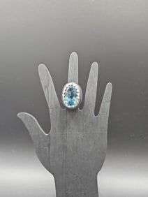 Pasquale Bruni Sterling Silver Ring with Blue Topaz Gemstone