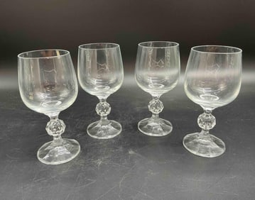 Set of 4 Clear Crystal Brandy Snifters