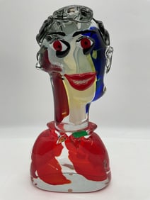 Murano Glass Clown Head by Stefano Toso and Walter Furlan